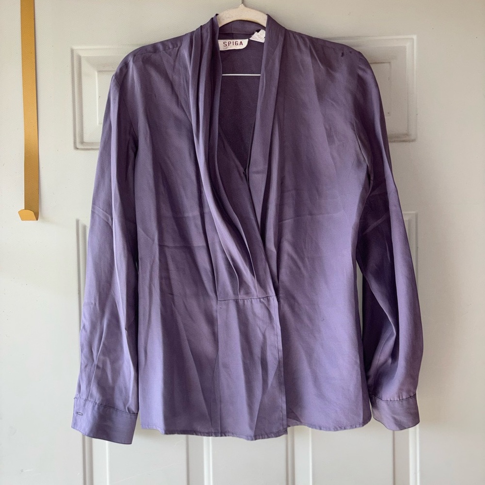 Spiga vintage 70s/80s silk wrap top size XS